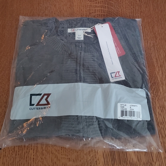 Cutter & Buck Broadview Cardigan - Charcoal Grey - Picture 6 of 8